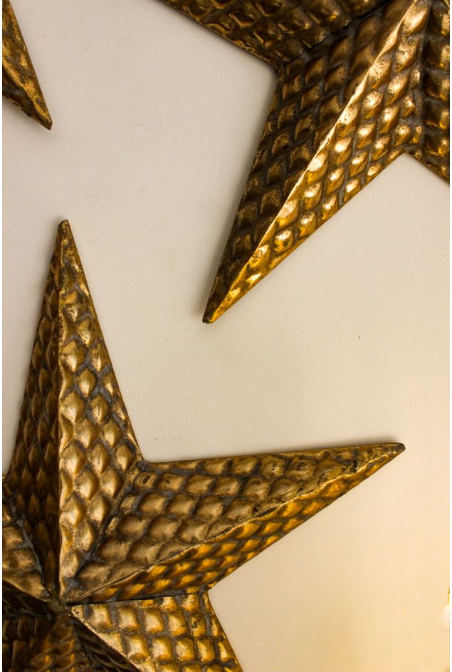 Estrela em Metal Dourado Natal -4-